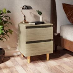 Vidaxl Noční stolek s nohami z borového dřeva dub sonoma 40x35x50 cm
