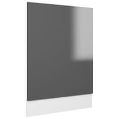 Greatstore Panel na myčku šedý vysoký lesk 45 x 3 x 67 cm dřevotříska
