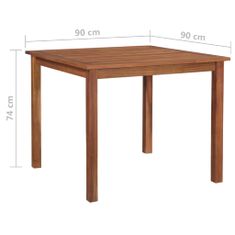 Greatstore Zahradní stůl 90 x 90 x 74 cm masivní akáciové dřevo