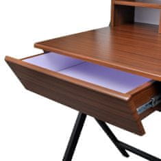 Greatstore Hnědý psací stůl / PC stůl se 2 zásuvkami
