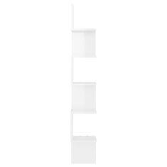 Greatstore Nástěnná rohová police bílá lesklá 20x20x127,5 cm dřevotříska
