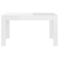 Vidaxl Jídelní stůl bílý s vysokým leskem 140x74,5x76 cm dřevotříska