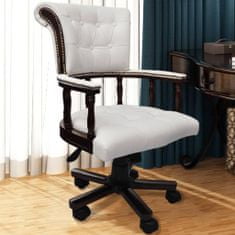 Greatstore Otočná kancelářská židle bílá