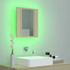 Greatstore LED koupelnová skřínka se zrcadlem dub sonoma 40 x 12 x 45 cm