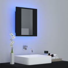Greatstore LED koupelnová skříňka se zrcadlem černá 40 x 12 x 45 cm
