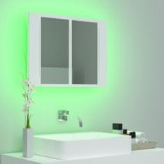Greatstore LED koupelnová skřínka se zrcadlem bílá 60 x 12 x 45 cm