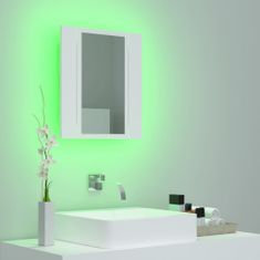 Greatstore LED koupelnová skříňka se zrcadlem bílá 40 x 12 x 45 cm