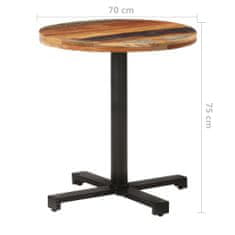 Vidaxl Bistro stolek kulatý Ø 70 x 75 cm masivní recyklované dřevo