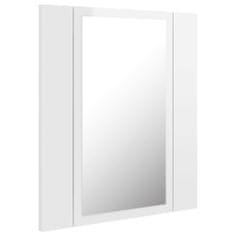Greatstore LED koupelnová skříňka se zrcadlem lesklá bílá 40 x 12 x 45 cm