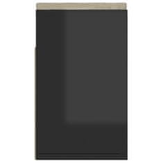 Greatstore Botník s poduškou černý lesklý 104 x 30 x 49 cm dřevotříska
