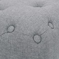 Greatstore Čalouněná podnožka, 80x80x30 cm, světle šedá