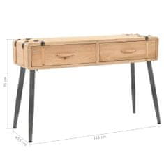 shumee Konzolový stolek masivní jedlové dřevo 115 x 40,5 x 76 cm