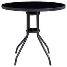 Greatstore Zahradní stolek antracitový a černý 80 cm ocel a sklo