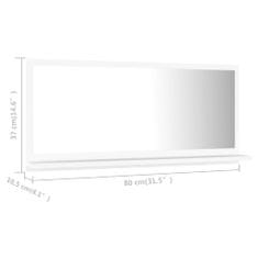 Greatstore Koupelnové zrcadlo bílé 80 x 10,5 x 37 cm dřevotříska