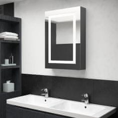 shumee LED koupelnová zrcadlová skříňka zářivě šedá 50 x 13 x 70 cm