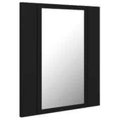 Greatstore LED koupelnová skříňka se zrcadlem černá 40 x 12 x 45 cm