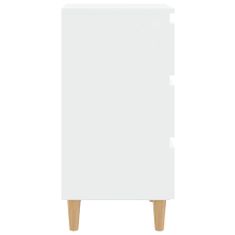 Vidaxl Noční stolky s dřevěnými nohami 2 ks bílé 40 x 35 x 69 cm