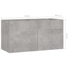Greatstore Skříňka pod umyvadlo betonově šedá 90x38,5x46 cm dřevotříska