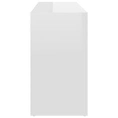 Greatstore Lavice s botníkem bílá vysoký lesk 103x30x54,5 cm dřevotříska