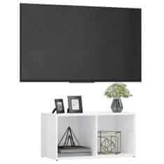 Greatstore TV stolek bílý s vysokým leskem 72 x 35 x 36,5 cm dřevotříska