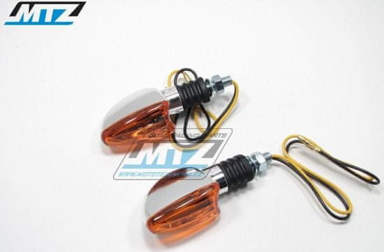MTZ Blinkry Mini (tvar šipka/slza) - barva chrom s oranžovým krycím sklem 84-MIR7010