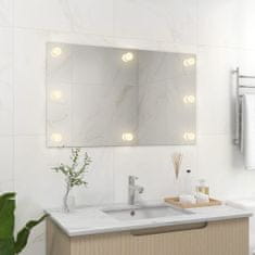 shumee Nástěnné zrcadlo bez rámu s LED osvětlením obdélníkové sklo