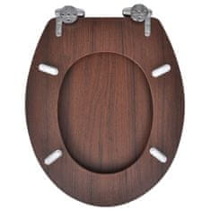 Vidaxl WC sedátko s funkcí pomalého sklápění MDF prostý design hnědé