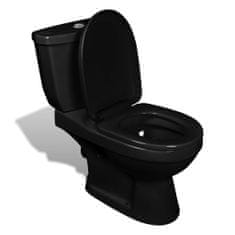 Greatstore Záchodová mísa s nádržkou černá
