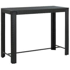 Petromila Zahradní barový stůl černý 140,5 x 60,5 x 110,5 cm polyratan