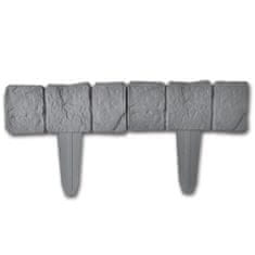 shumee Plastový zapichovací obrubník na záhony - šedý kámen - 41 ks/10 m