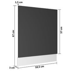 Greatstore Panel na myčku šedý 59,5 x 3 x 67 cm dřevotříska