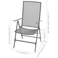 Vidaxl Stohovatelné zahradní židle 2 ks ocelové šedé