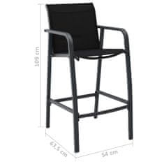 Petromila Zahradní barové židle 4 ks černé textilen