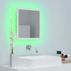 Greatstore Koupelnové zrcadlo LED bílé 40 x 8,5 x 37 cm dřevotříska