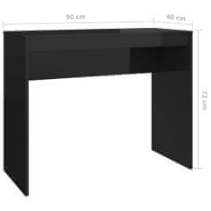 Greatstore Psací stůl černý s vysokým leskem 90 x 40 x 72 cm dřevotříska