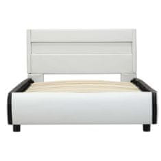 Vidaxl Rám postele s LED světlem bílý umělá kůže 90 x 200 cm