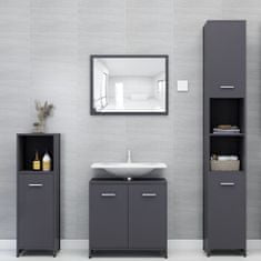 Greatstore Koupelnová skříňka šedá 30 x 30 x 183,5 cm dřevotříska