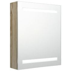 Petromila LED koupelnová skříňka se zrcadlem dub 50 x 14 x 60 cm