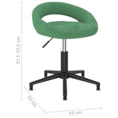Vidaxl Otočná kancelářská židle tmavě zelená samet