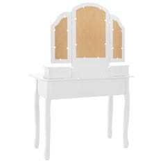 Greatstore Toaletní stolek se stoličkou bílý 100 x 40 x 146 cm pavlovnia