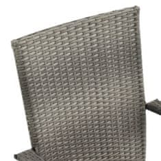 Greatstore Stohovatelné zahradní židle 2 ks šedé polyratan