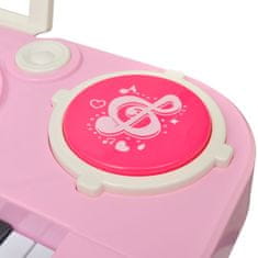 shumee Dětské klávesy se stoličkou a mikrofonem, 37 kláves, růžová barva
