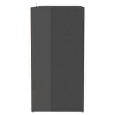 Greatstore Botník šedý s vysokým leskem 60 x 35 x 70 cm dřevotříska