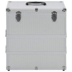 Greatstore Kosmetický kufřík 37 x 24 x 40 cm stříbrný hliník