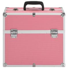 Greatstore Kosmetický kufřík 37 x 24 x 35 cm růžový hliník