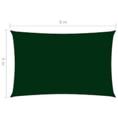 Greatstore Stínící plachta oxfordská látka obdélníková 5x8 m tmavě zelená