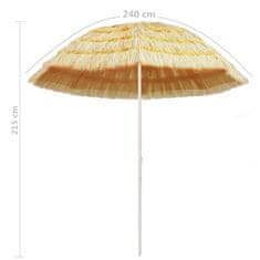 Greatstore Plážový slunečník v havajském stylu 240 cm přírodní