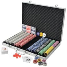 Greatstore Poker set s 1000 laserovými žetony hliník