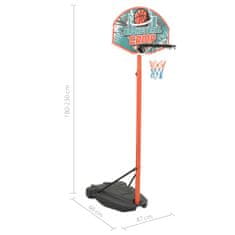 Greatstore Přenosná basketbalová hrací sada nastavitelná 180–230 cm
