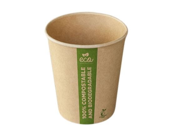 ECO cups Bio papírový kelímek na horký nápoj ECO CUP hnědý 200 ml (8 oz), 500ks
